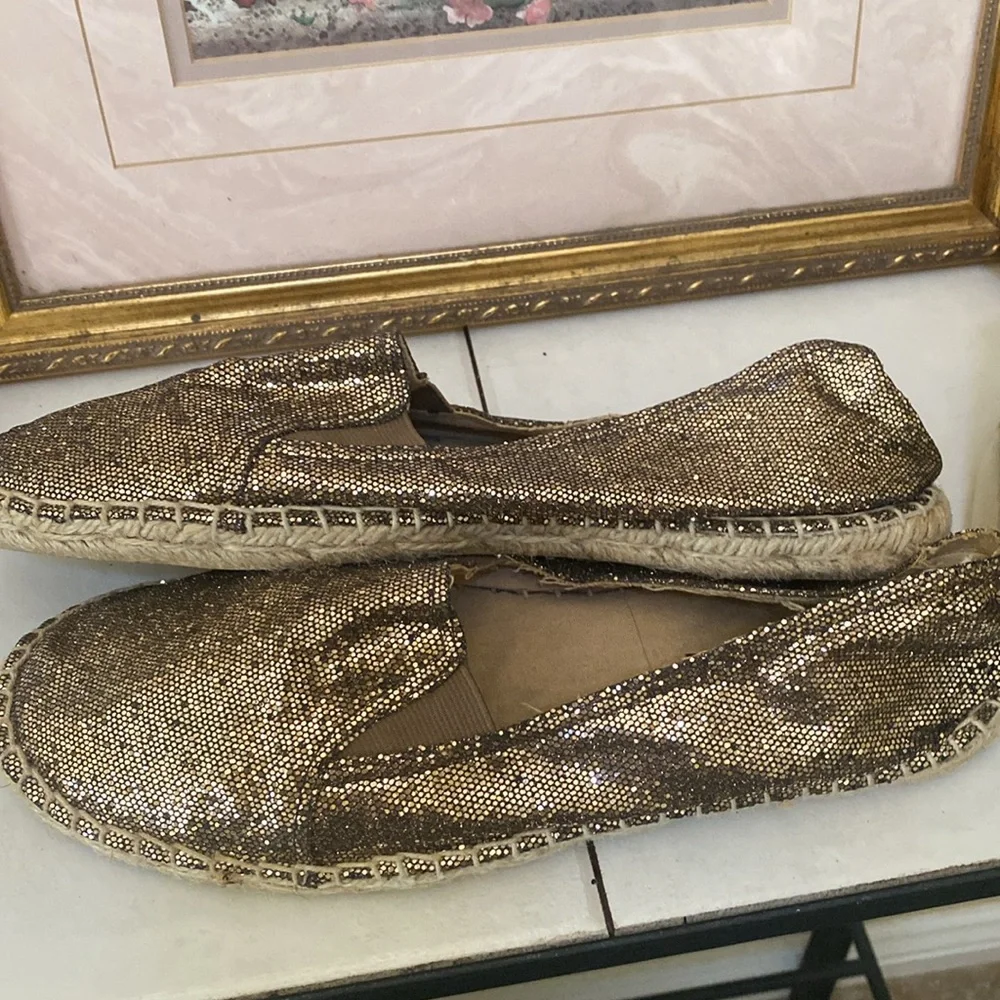 Bling bling copper gold sparkle espadrilles comfy shoes